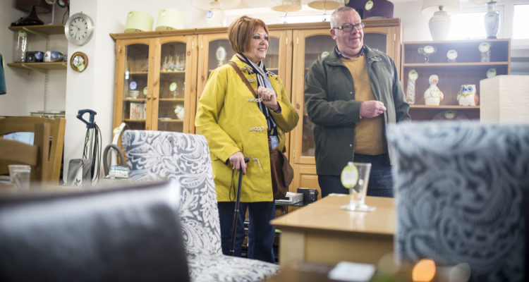 Customers looking at the Ladybarn shop