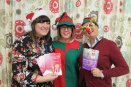 Fundraising dressed in christmas outfits
