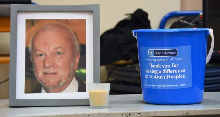 Ian Kelly and St Ann's Hospice Collection Bucket