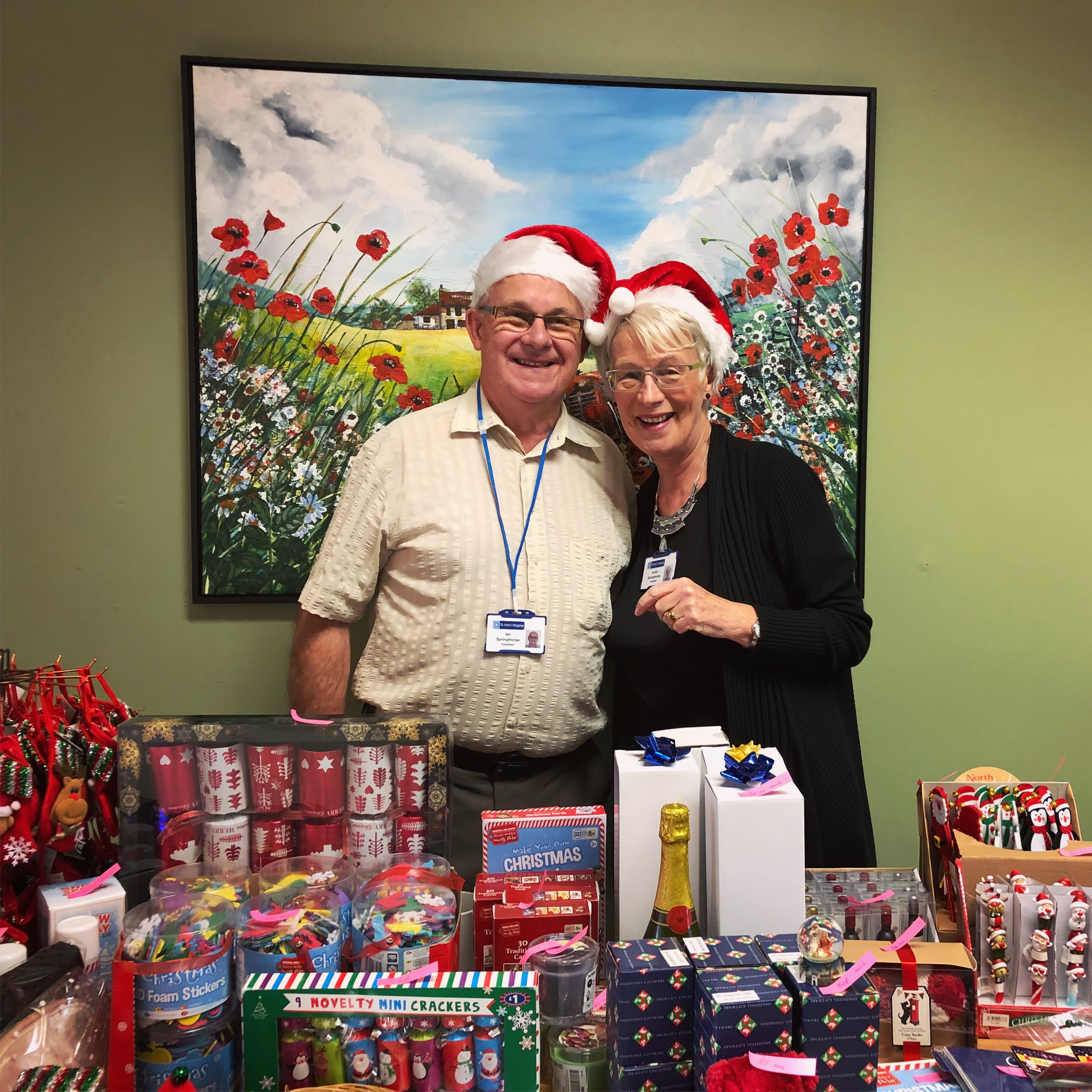 Ian & Jackie Springthorpe volunteering at the hospice Christmas fair