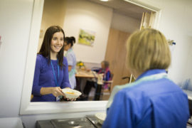 Staff member at the canteen