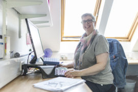 Staff member at desk