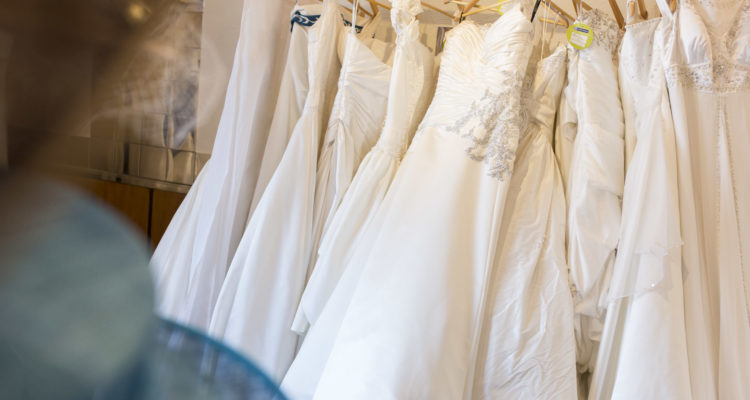 Wedding dresses at the Cheadle bridal shop