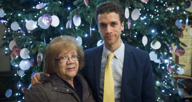 Janice and her son Greg at a Light up a Life service.