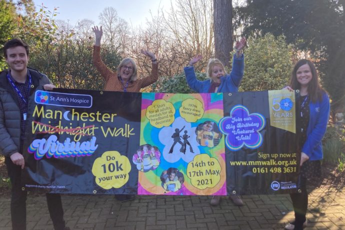 Fundraisers from St Ann's prepare for the Manchester Virtual Walk
