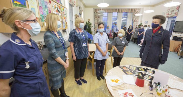 The Princess Royal visiting St Ann's Hospice and meeting staff